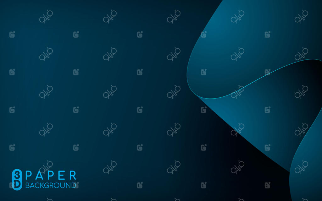 پس‌زمینه کاغذی سه‌بعدی و انتزاعی به رنگ آبی