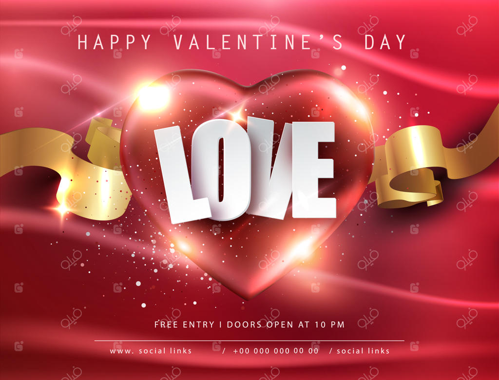 طراحی رمانتیک: کارت پستال ولنتاین با قلب و روبان واقعی