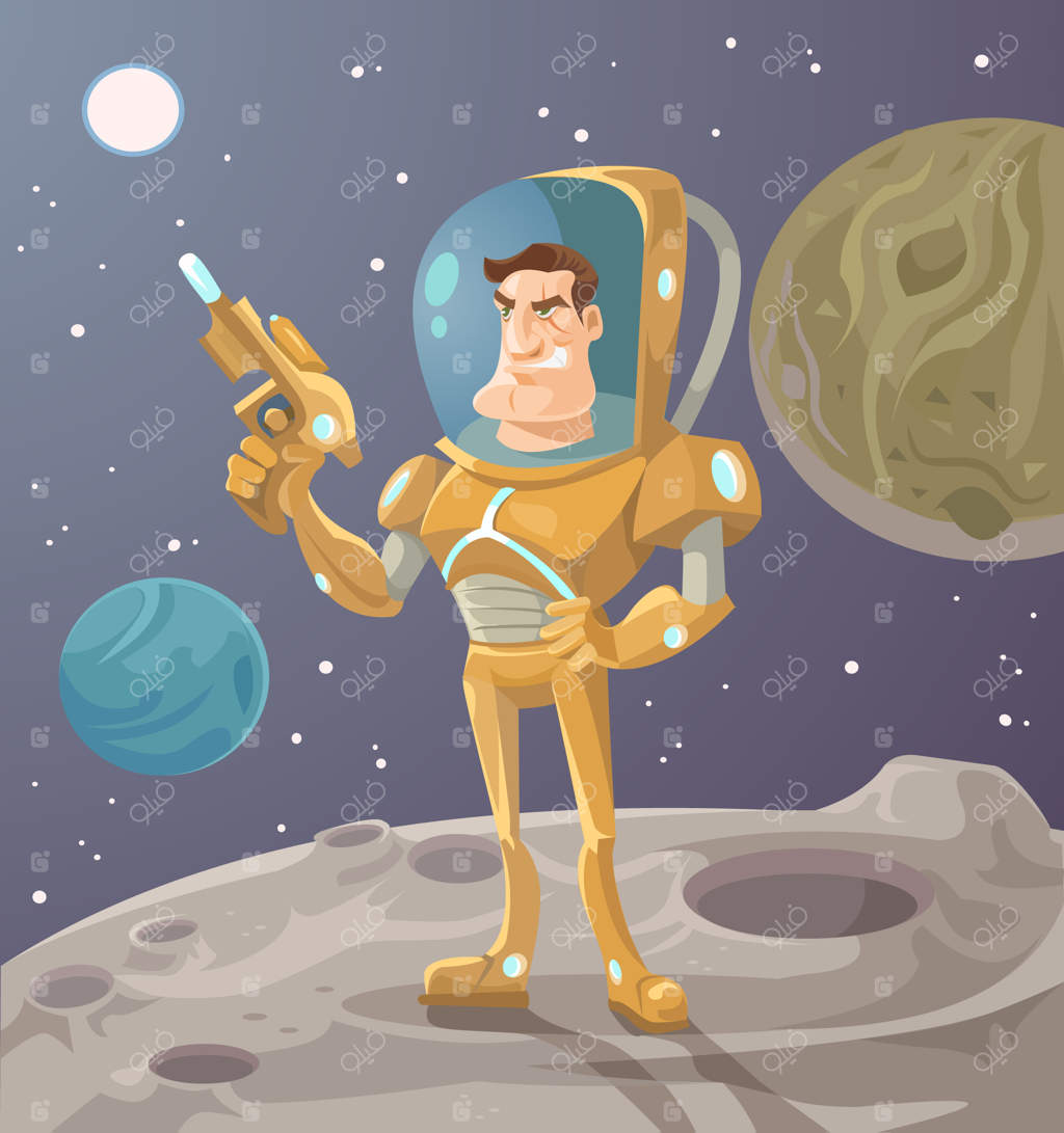 فضانورد بر روی سیاره.