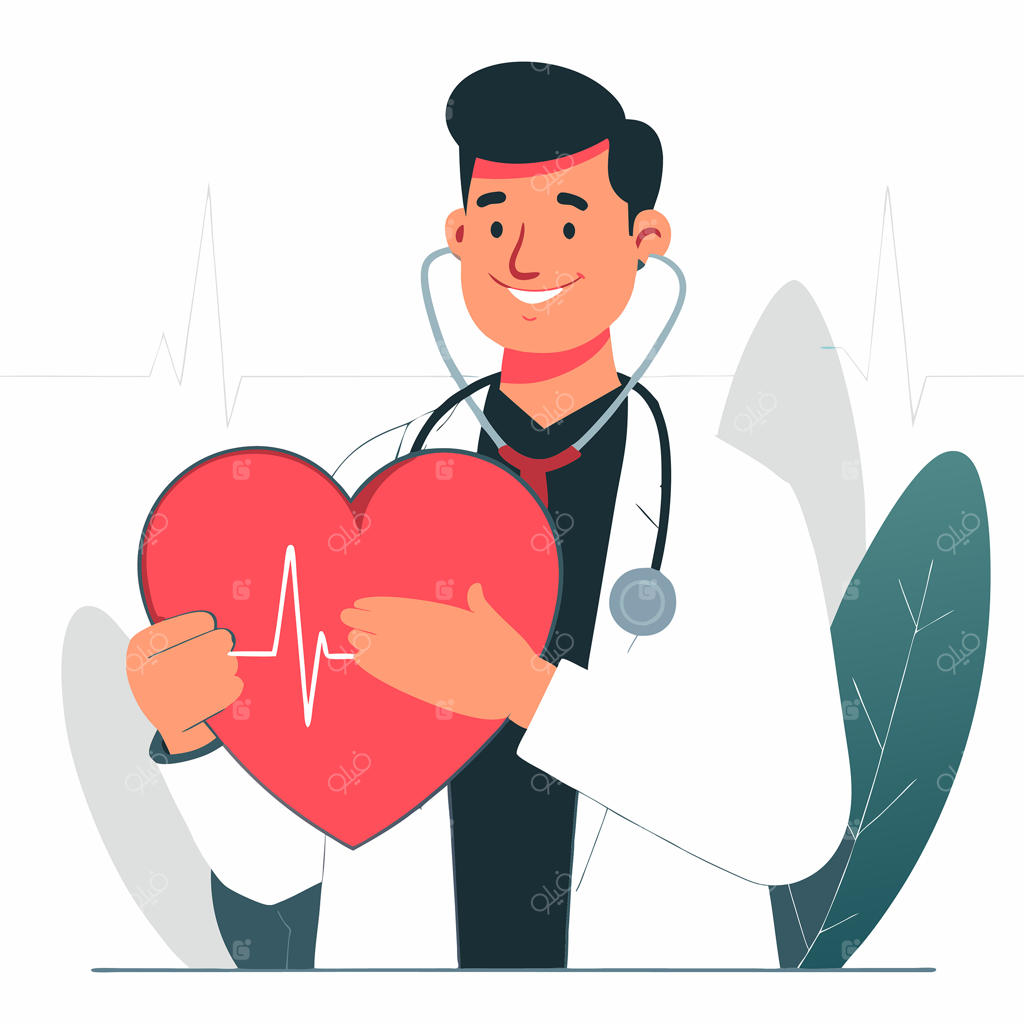 تصویرسازی دقیق از متخصص قلب در حال معاینه قلب انسان