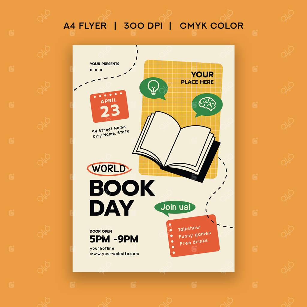 پوستری برای روز کتاب همراه با نقشه و نقاط مختلف آن