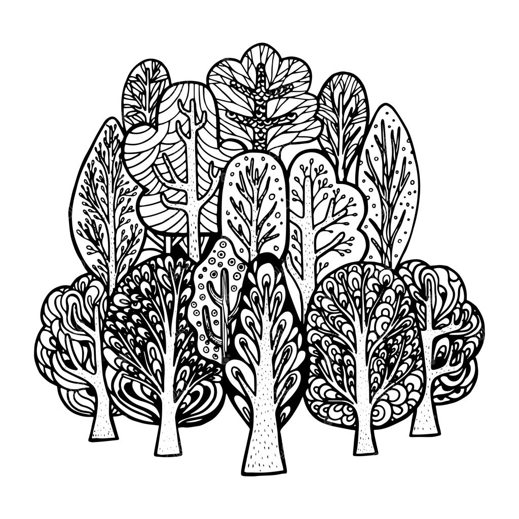 تصویر دست‌کشیده از درخت برداری به سبک دودل