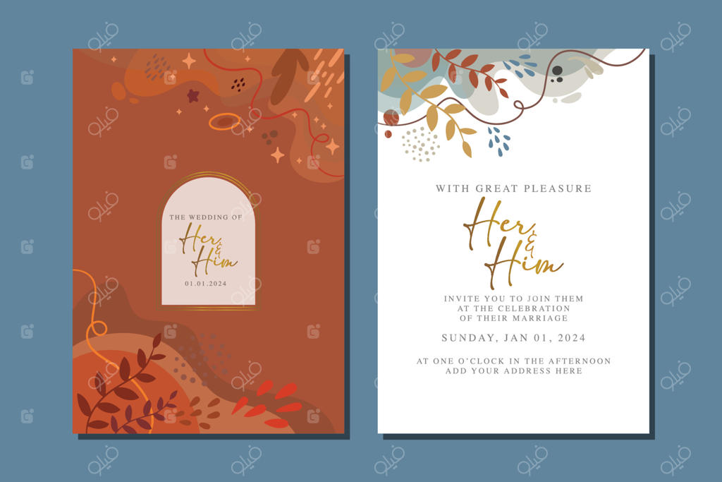 کارت دعوت عروسی با گل‌های زیبا