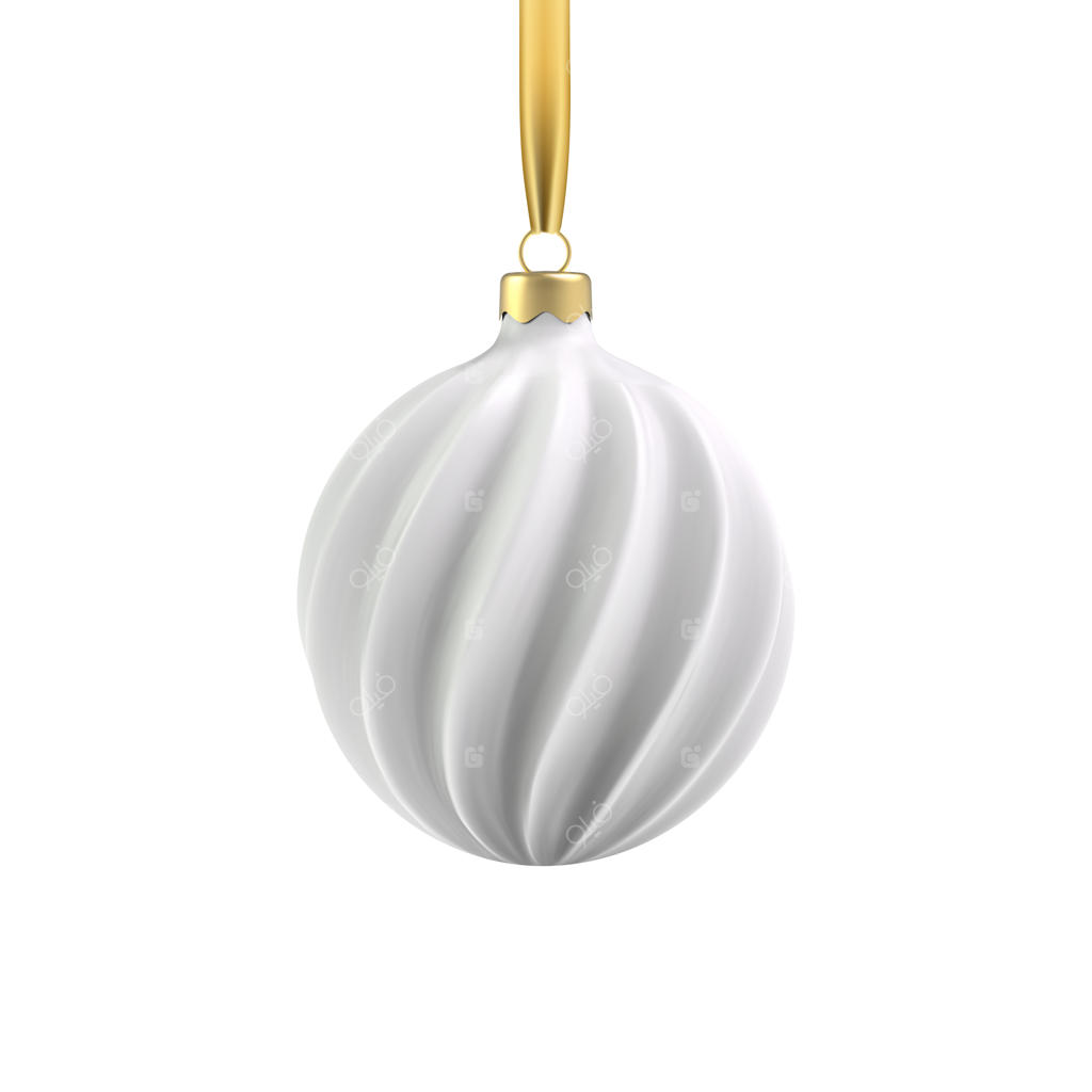 اسباب‌بازی درخت کریسمس طلایی به شکل مارپیچ - طراحی سه‌بعدی برای تزیینات کریسمس، ماکاپ. قابل استفاده در طرح‌های شفاف.