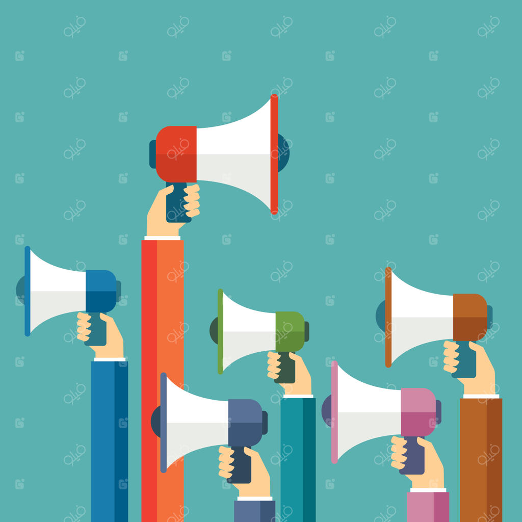 بازاریابی دیجیتال با مفهوم بلندگو - طراحی فلت