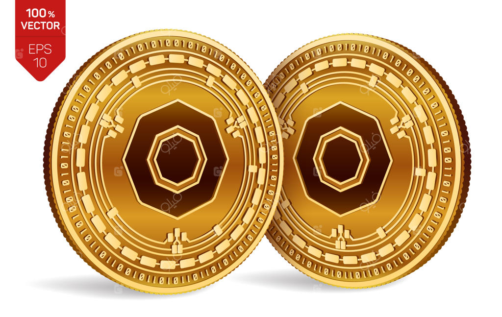سکه‌های طلایی رمز ارز با نشان کومودو روی زمینه سفید.