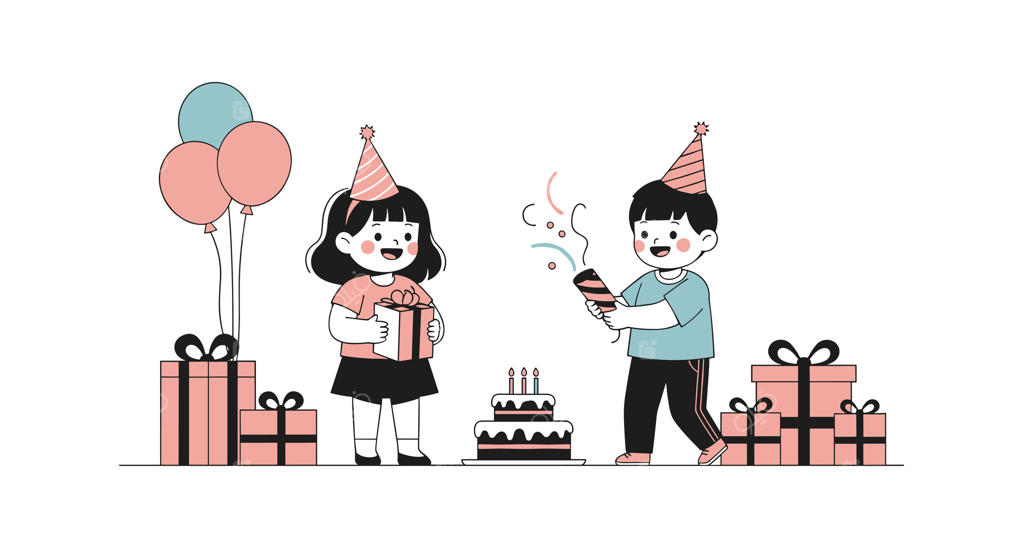 جشن تولد کودکان با کادو، بادکنک و کیک