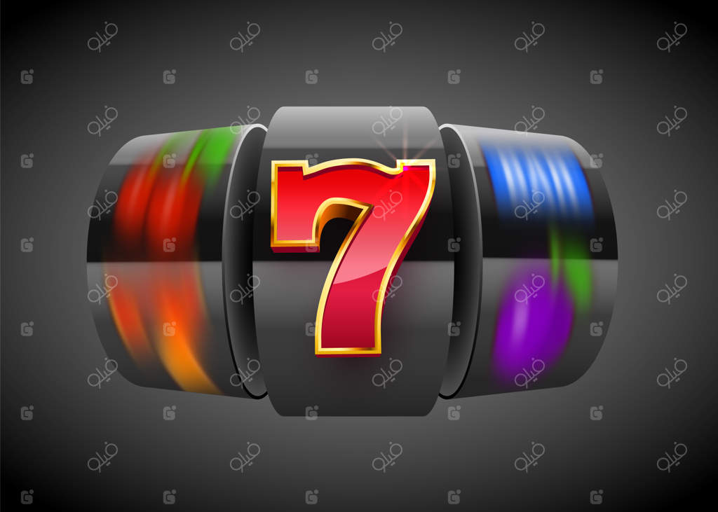 دستگاه اسلات سیاه جکپات بزرگی می‌زند. مفهوم برد بزرگ. جکپات کازینو.