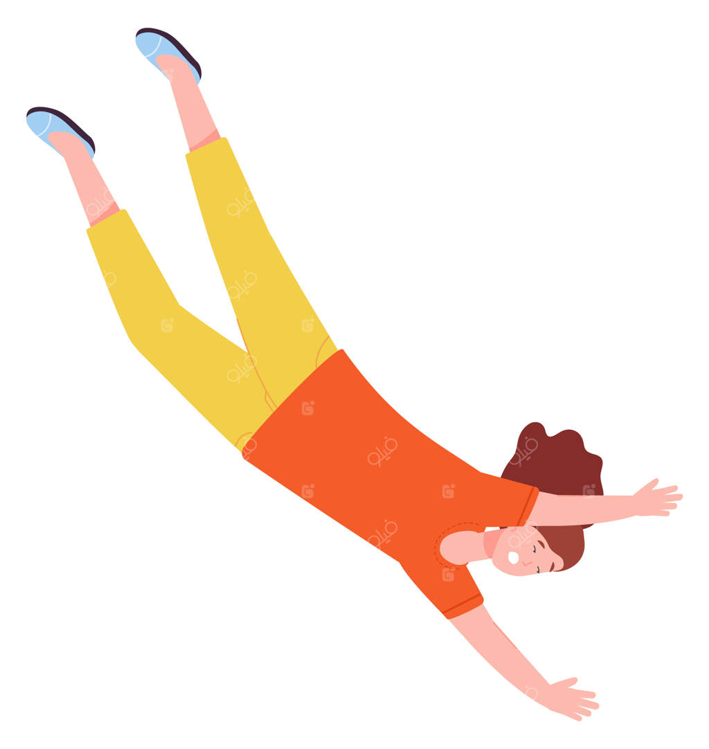 زن وحشت‌زده سقوط می‌کند – نماد شکست و خطر