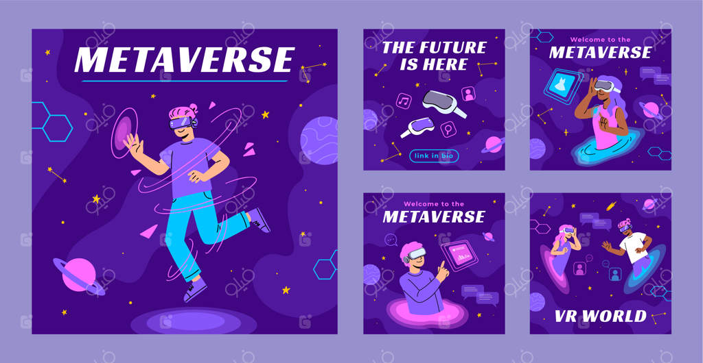 پست اینستاگرامی متاورس پویا با طراحی دستی