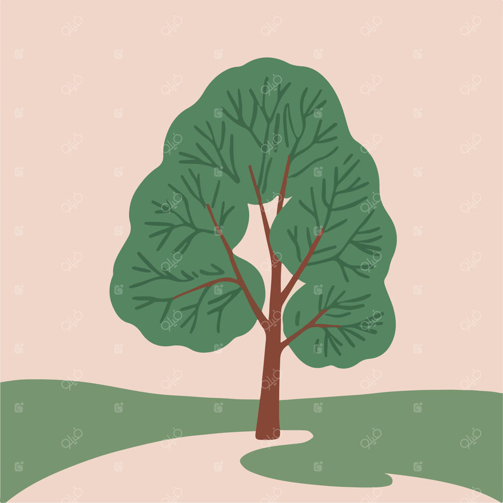 تصویرسازی هنری درخت، مناسب برای طراحی