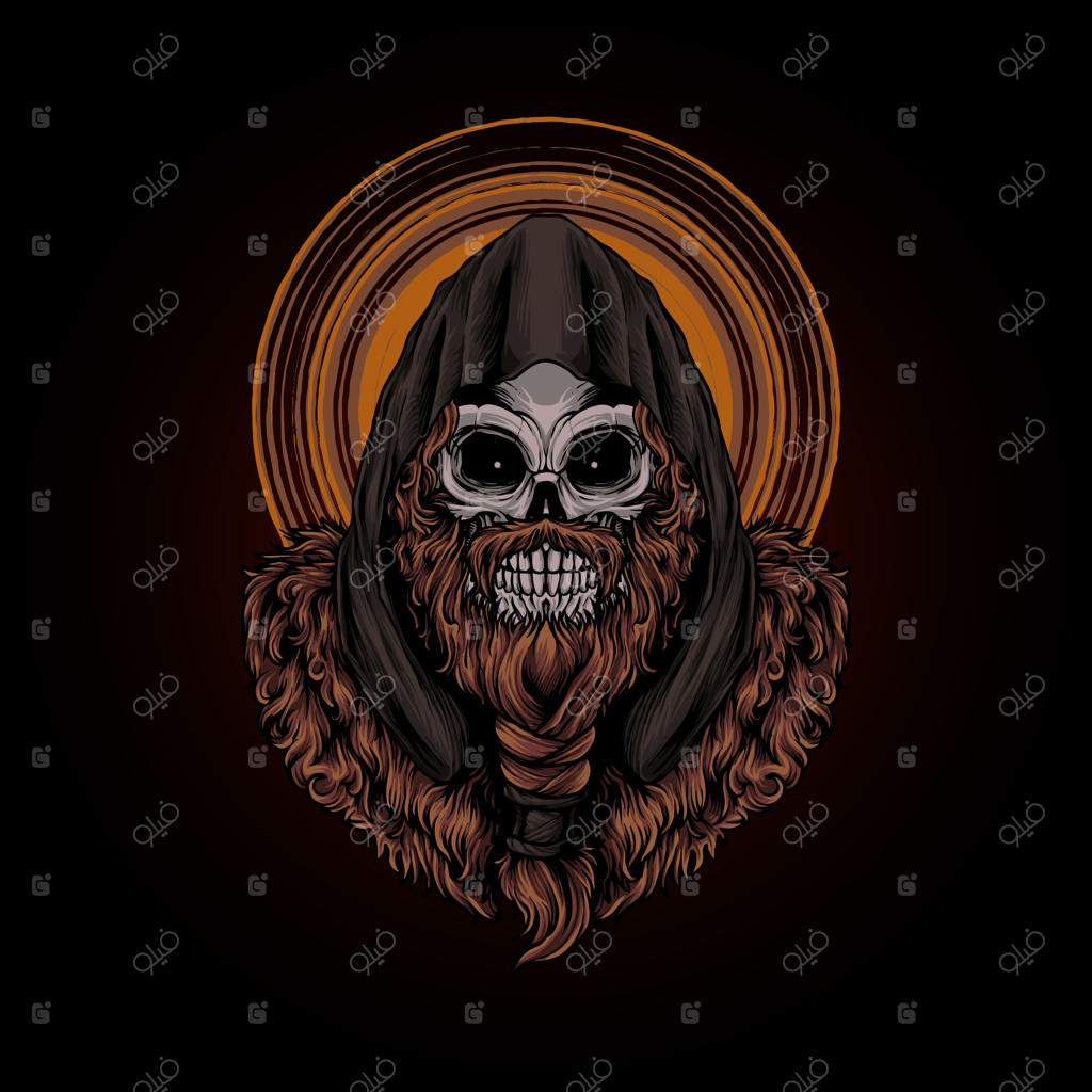 تصویر جمجمه وایکینگ - وکتور ویژه برای تی‌شرت