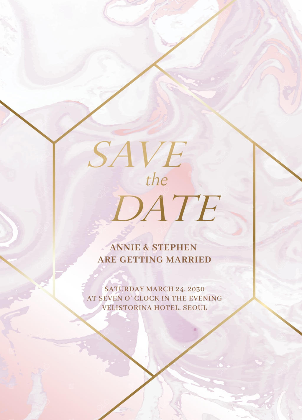 مجموعه کارت دعوت عروسی با طرح مرمر.