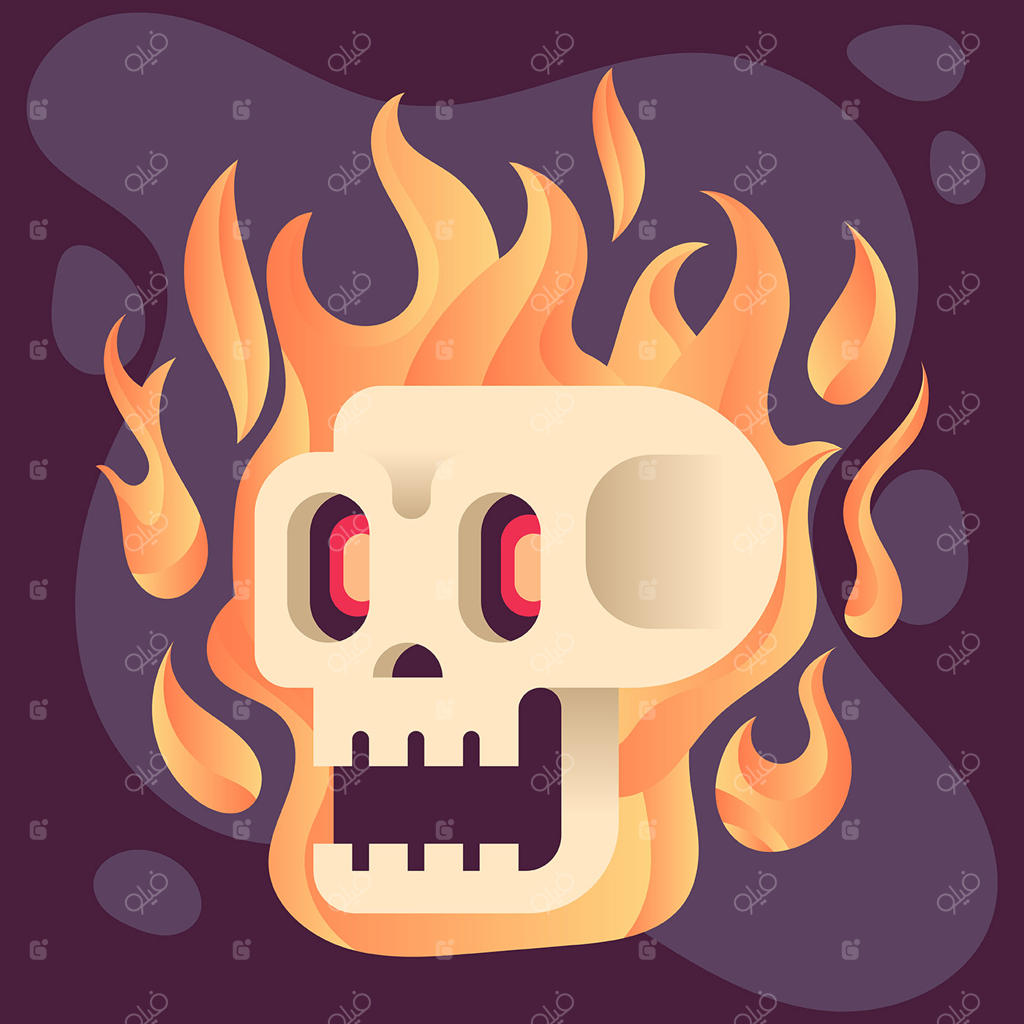 تصویرسازی جمجمه شعله‌ور