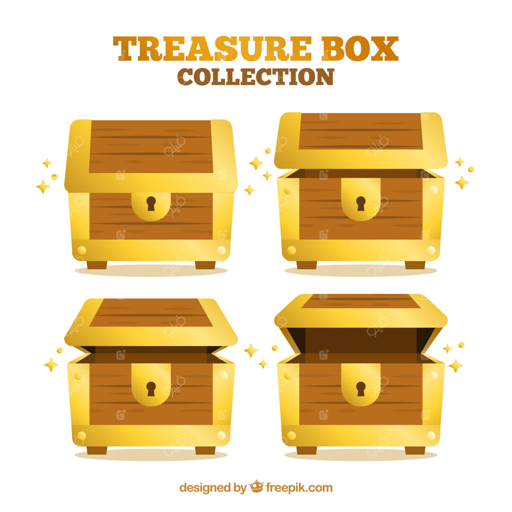 مجموعه جعبه‌های گنج با طراحی تخت باستانی