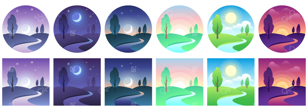 نمادهای زمان در مناظر طبیعی.