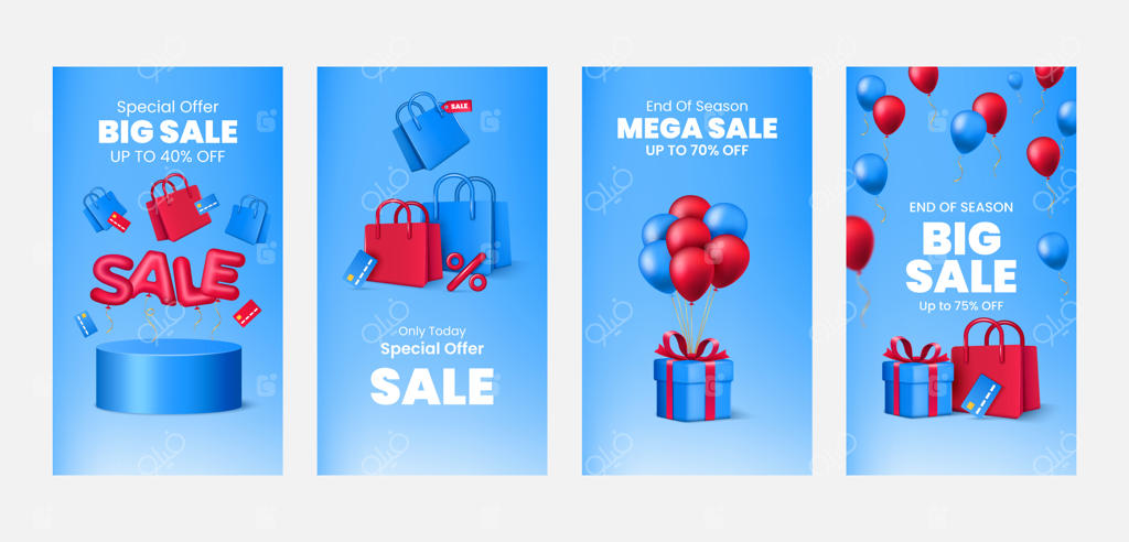 مجموعه استوری‌های اینستاگرام با طراحی واقعی برای فروش