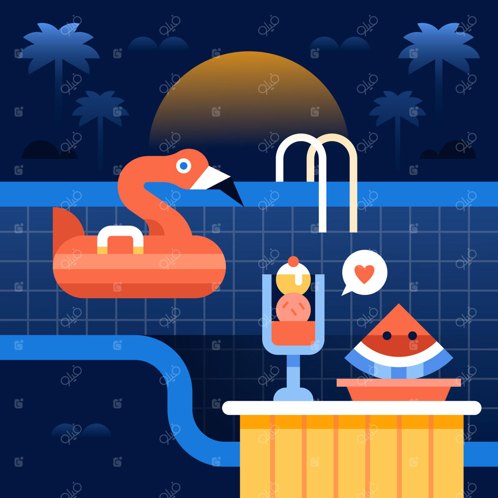 تصویرسازی تخت تابستانی