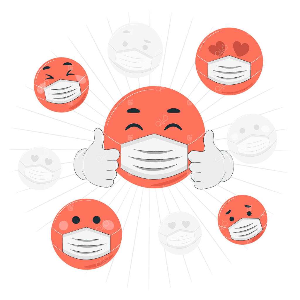 تصویر مفهومی ایموجی ماسک صورت