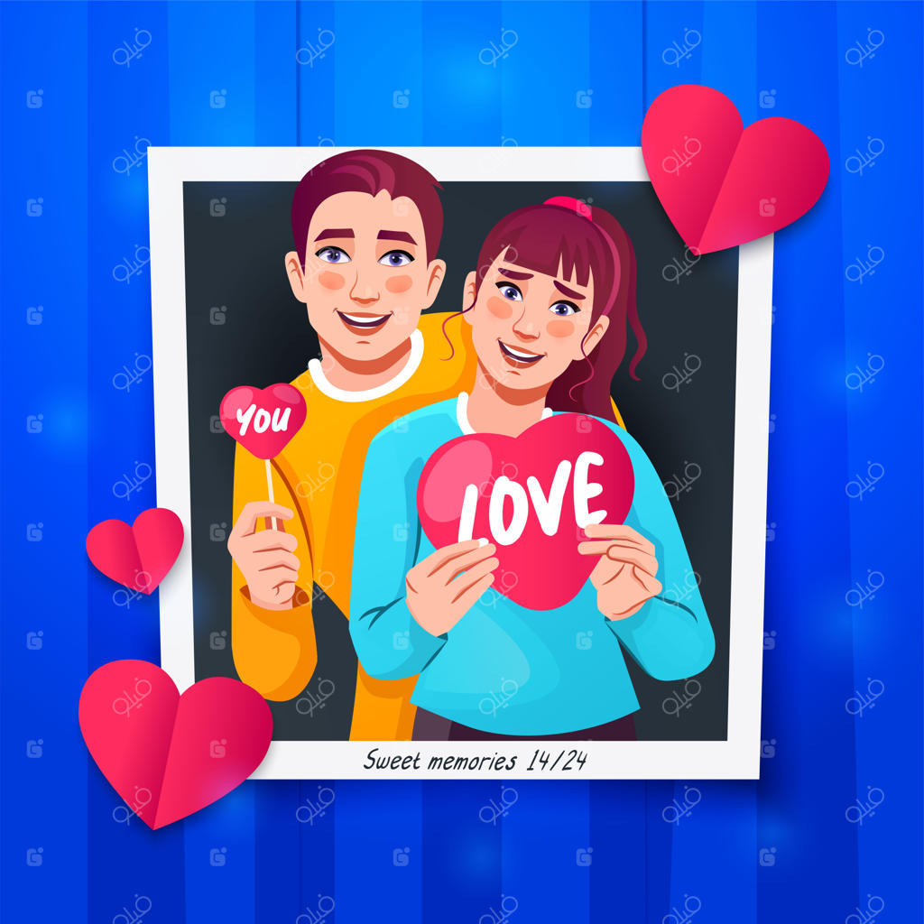 قالب طراحی کارت تبریک و قاب عکس خلاقانه روز ولنتاین