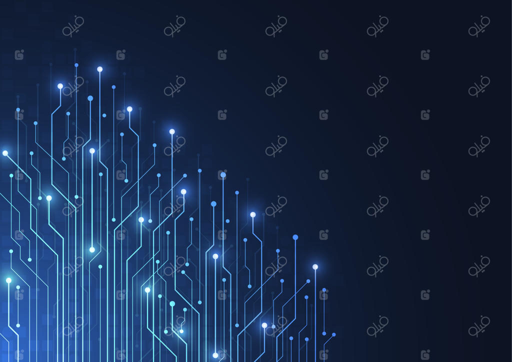 طرح پس‌زمینه انتزاعی تکنولوژی و برد مدار با مفهوم ارتباطات