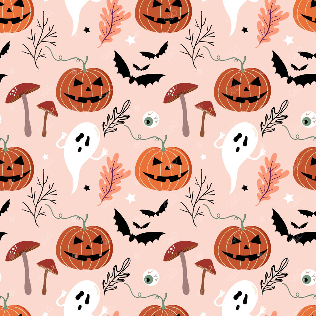 پترن یکپارچه هالووین با عناصر فصلی