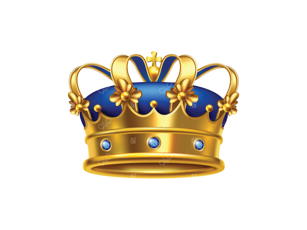 طراحی تاج آبی و طلایی شیک