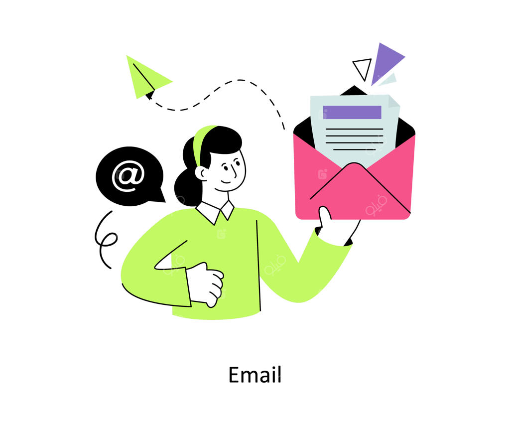 تصویرسازی وکتور ایمیل با سبک طراحی تخت