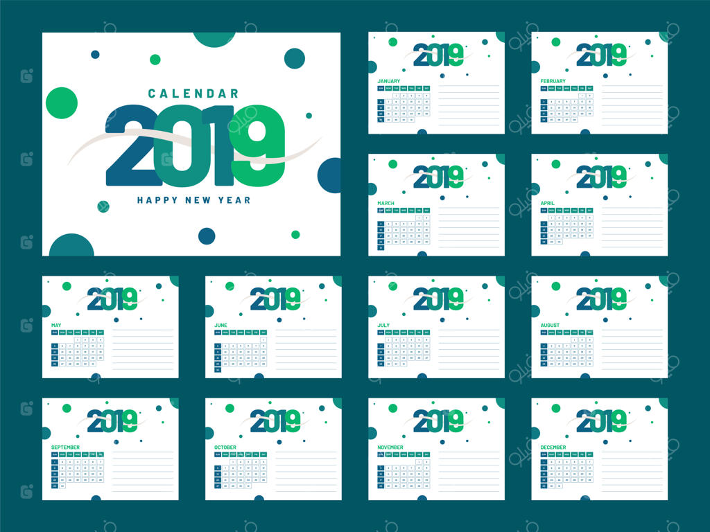 طراحی تقویم سال ۲۰۱۹