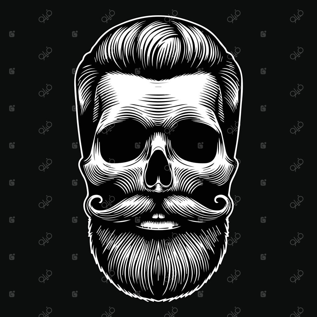 تصویر سیاه و سفید ماسکوت اسکلت اصلاحگر هنر تاریک