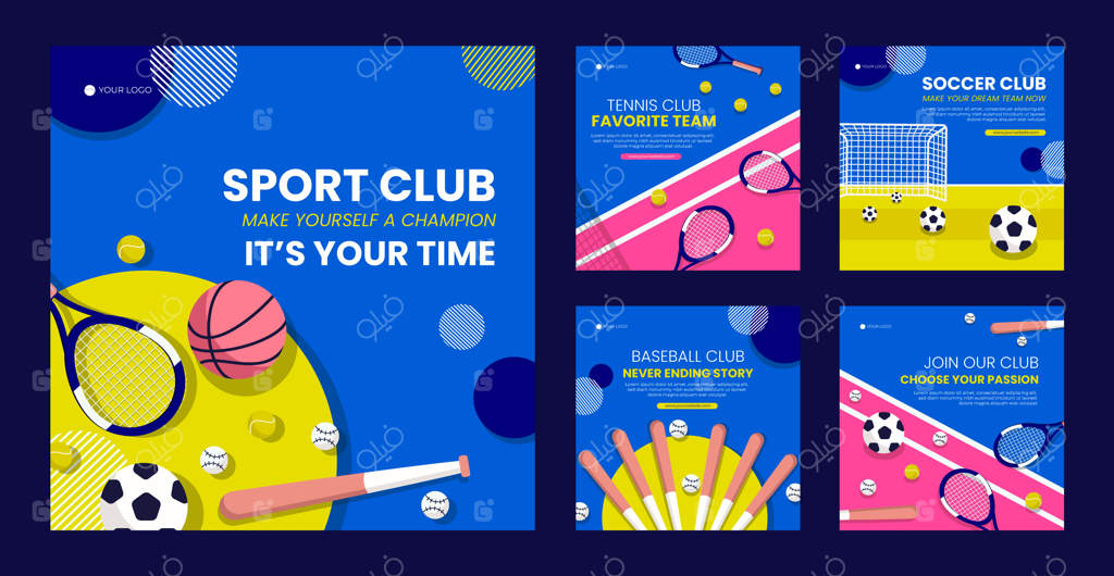 قالب پست‌های اینستاگرام برای باشگاه ورزشی