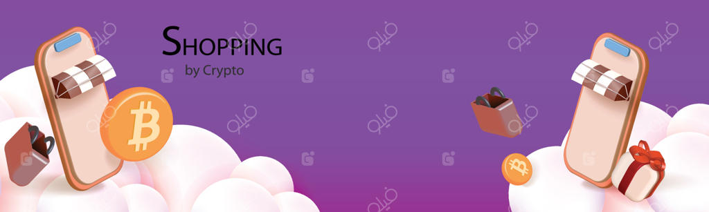 خرید و ارز دیجیتال با گوشی - بنر وکتور | کسب و کار، بازار پول و تجارت 3D در دنیای BTC و سکه‌های طلایی.