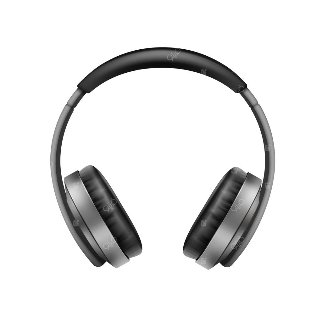 نمای نزدیک و واقعی از هدفون بی‌سیم از بالا