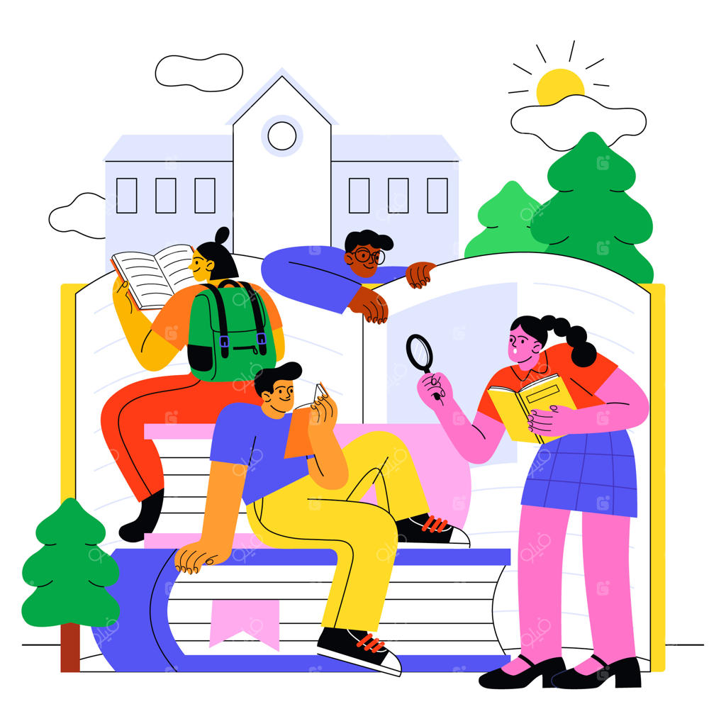 دانشجویان در حال مطالعه در کتابخانه