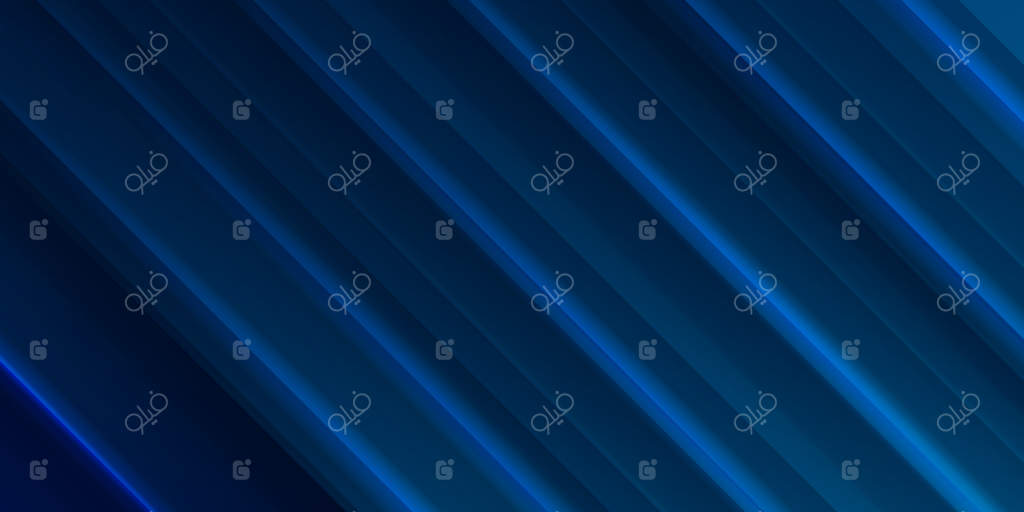 پس‌زمینه‌ی انتزاعی آبی تیره با مفهوم مدرن شرکتی. پس‌زمینه با شکل‌های هندسی و گرادیان آبی و مشکی