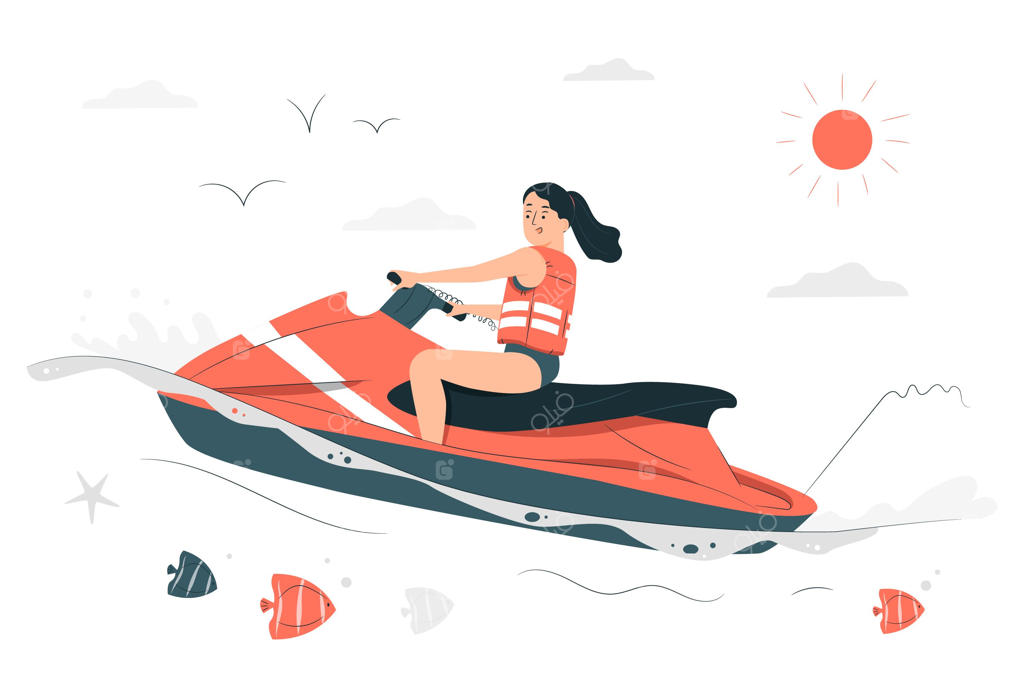 تصویرسازی طرح مفهومی اسکوتر آبی