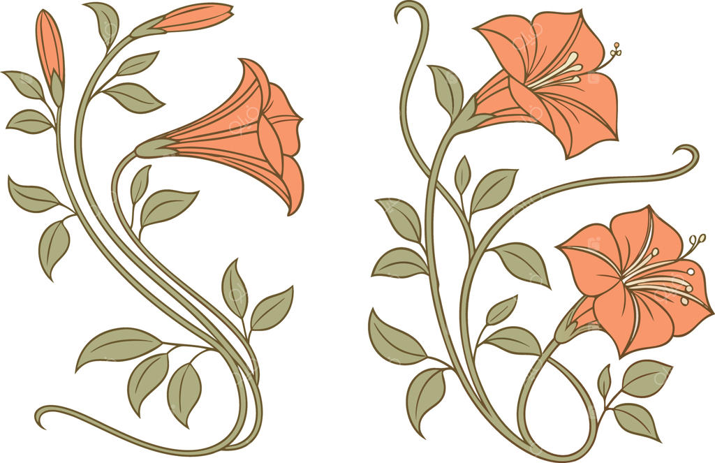 مجموعه کلیپ آرت کدو تنبل و گل‌های پاییزی - دسته‌گل آبرنگی کدو تنبل