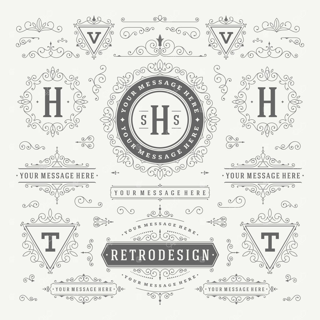 عناصر طراحی تزئینی وینتیج و کلاسیک