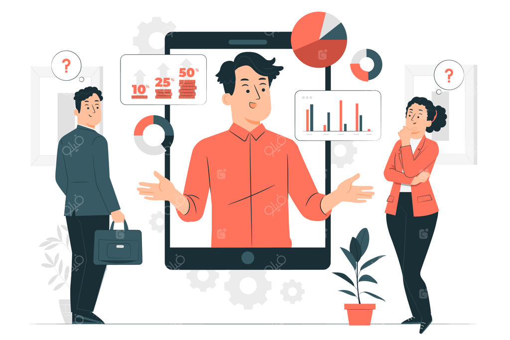 تصویرسازی مفهوم مشاوره آنلاین