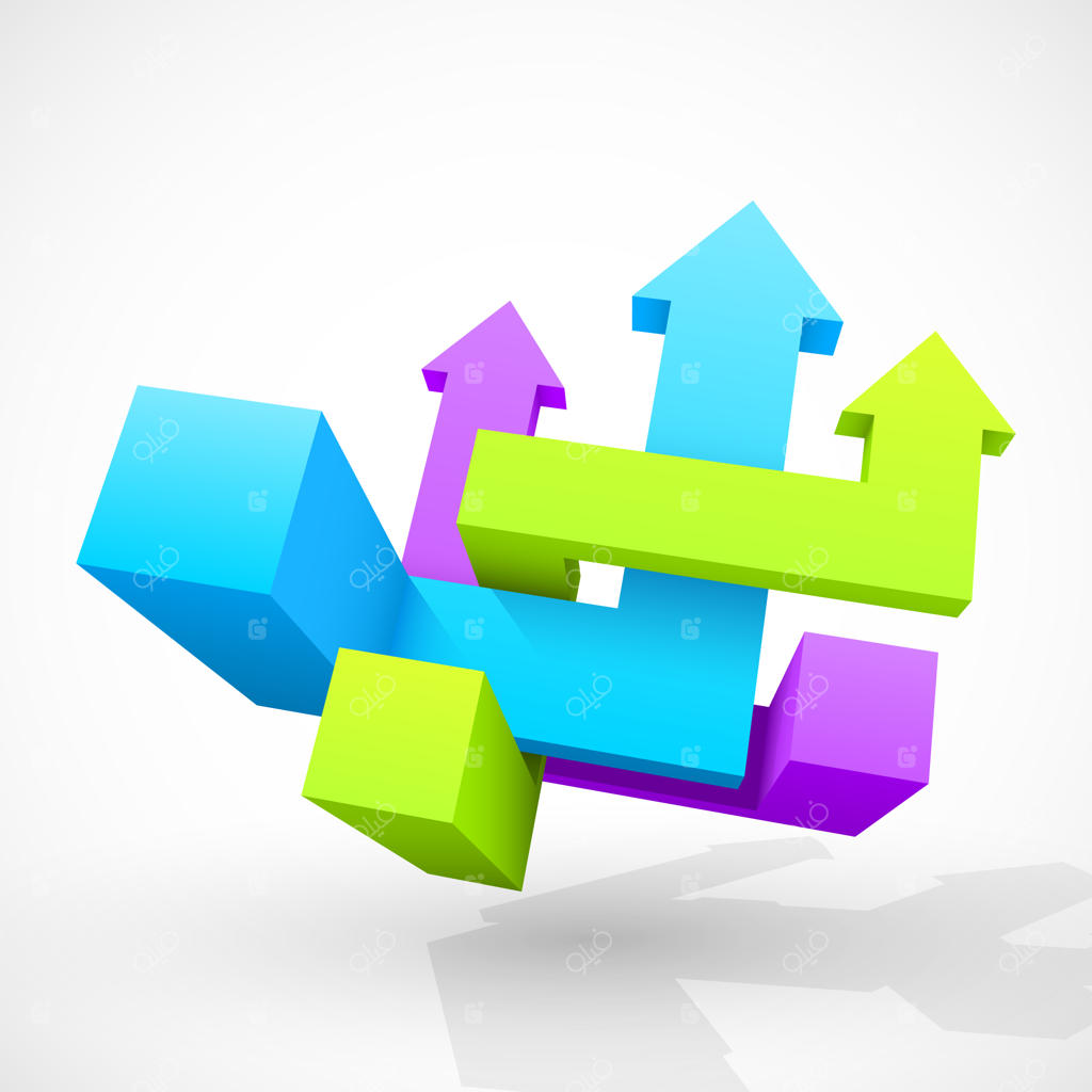 پیکان‌های انتزاعی سه‌بعدی هندسی