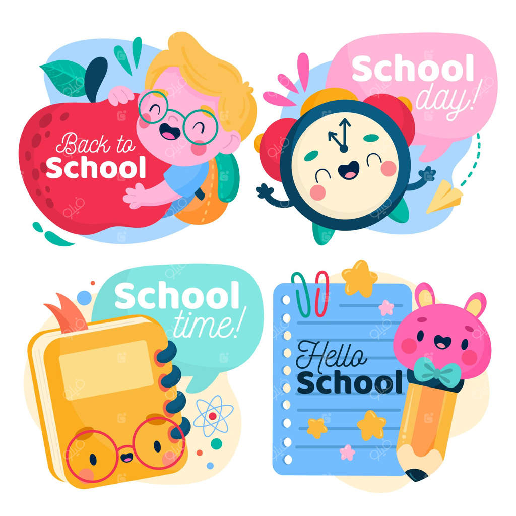 مجموعه‌ای از نشان‌های دست‌ساز بازگشت به مدرسه