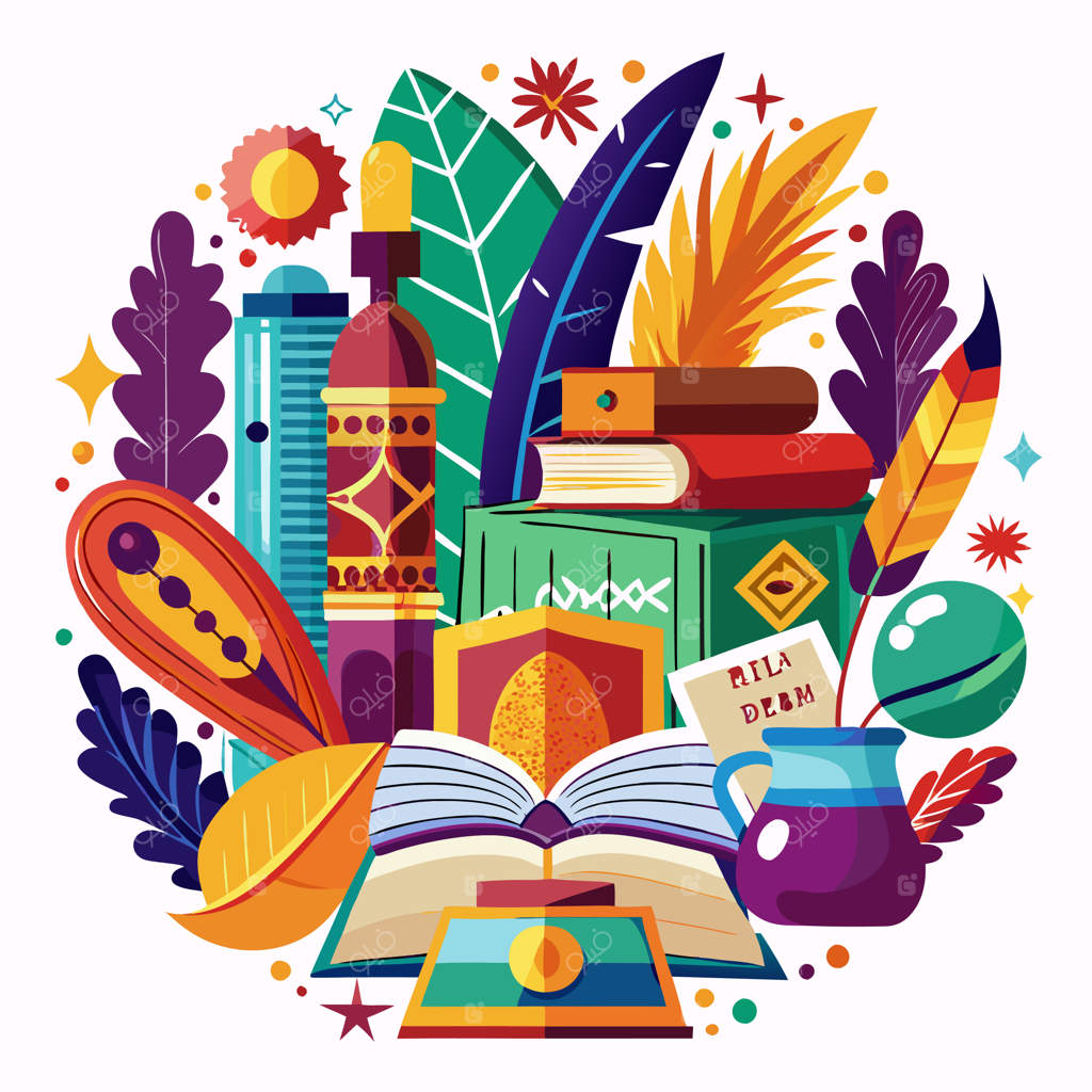 جشنواره ادبیات و شعر لاتین همراه با طراحی تصویر برداری