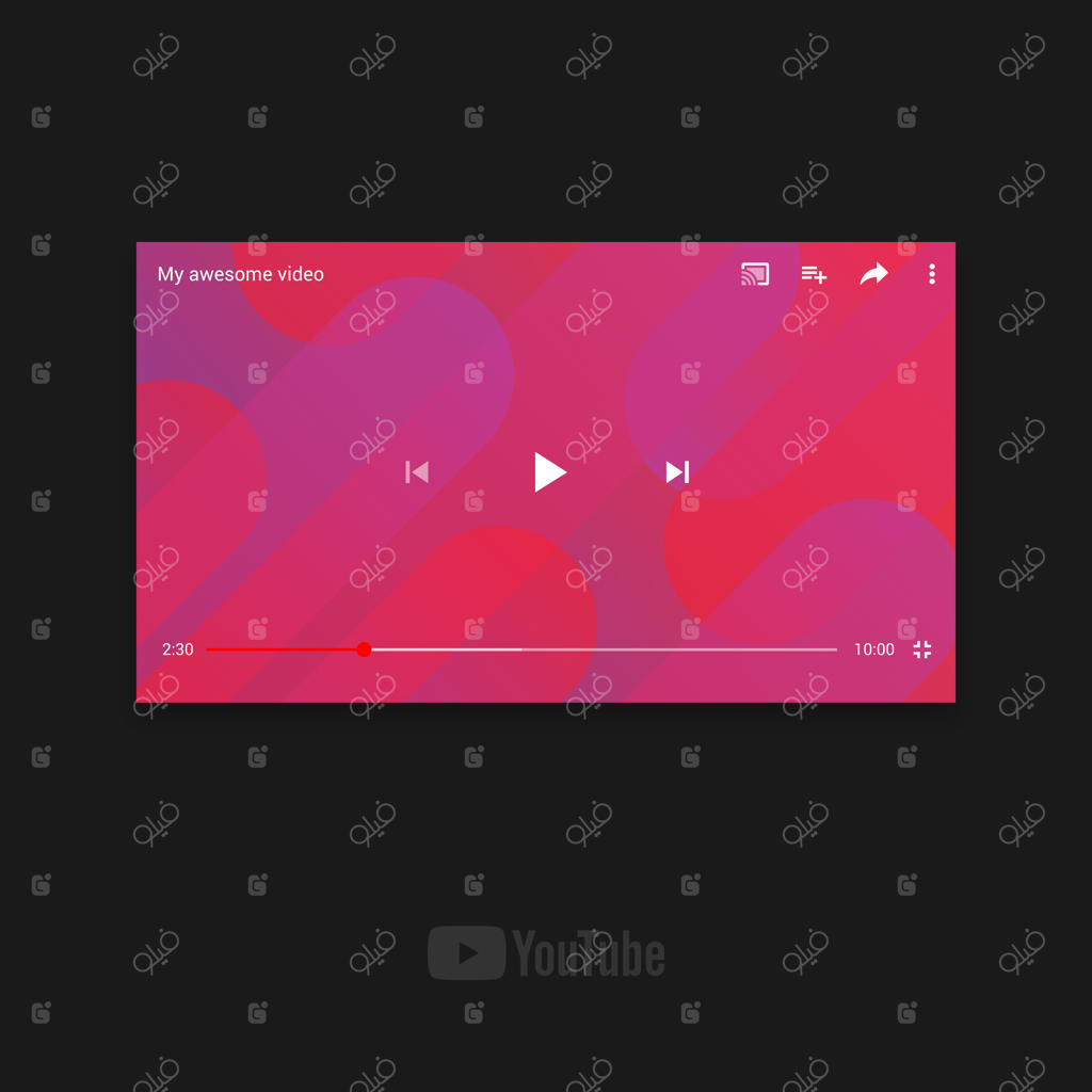 قالب چشم‌انداز یوتیوب برای دستگاه‌های موبایل