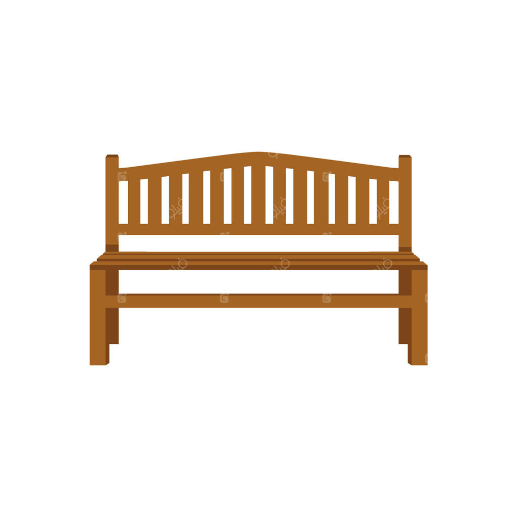 نماد نیمکت پارک. تصویر نیمکت باغ. صندلی چوبی خیابان