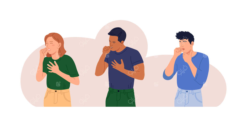 جلوگیری از عطسه و سرفه شخصیت‌ها در برابر ویروس و عفونت - مفهوم سرماخوردگی و بیماری زن و مرد جوان - درمان بیماری با قرص‌ها و کپسول‌ها توسط پزشکان