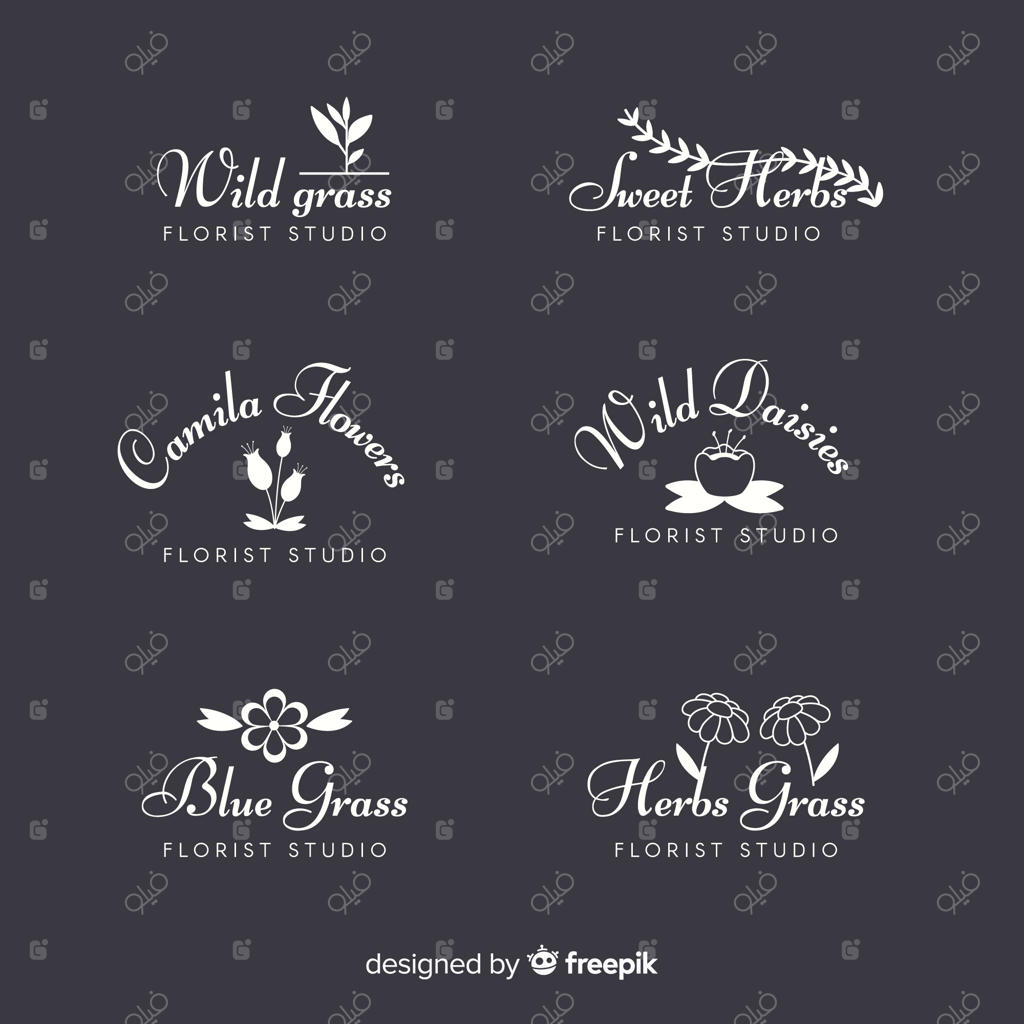 مجموعه‌ای از لوگوهای گل‌فروشی عروسی
