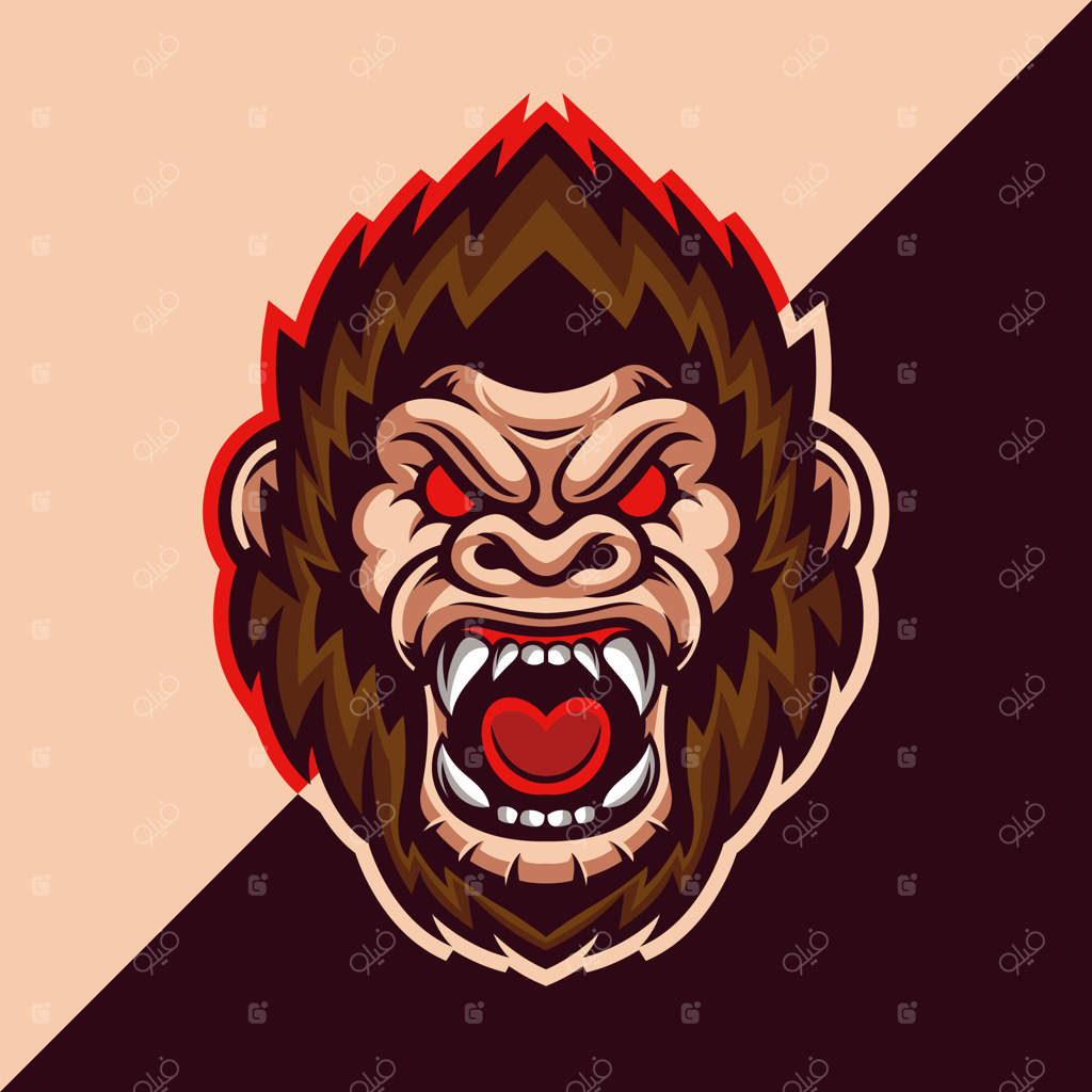 قالب لوگوی نماد حیوان گوریلا