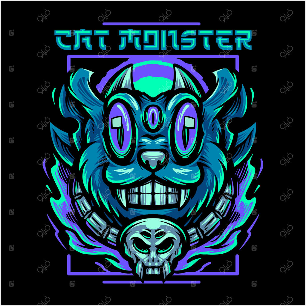 لوگوی نمادین هیولای گربه‌ای