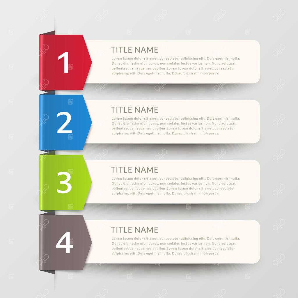 طراحی اینفوگرافیک ساده با عناصر برچسب فلش