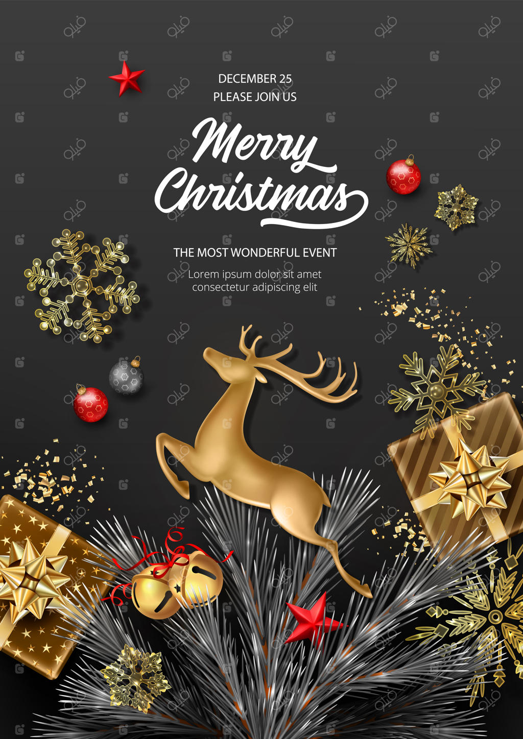 پوستر جشن کریسمس و سال نو